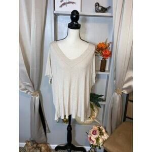 Pink Lily Sand Nude Tone Large Oversized Boho Style Comfy Thin Top GUC